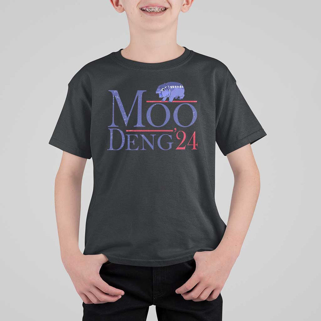 Moo-Deng for President Election 2024 T Shirt For Kid Funny Baby Hippo Meme Cute Zoo For Family TS10 Black Print Your Wear