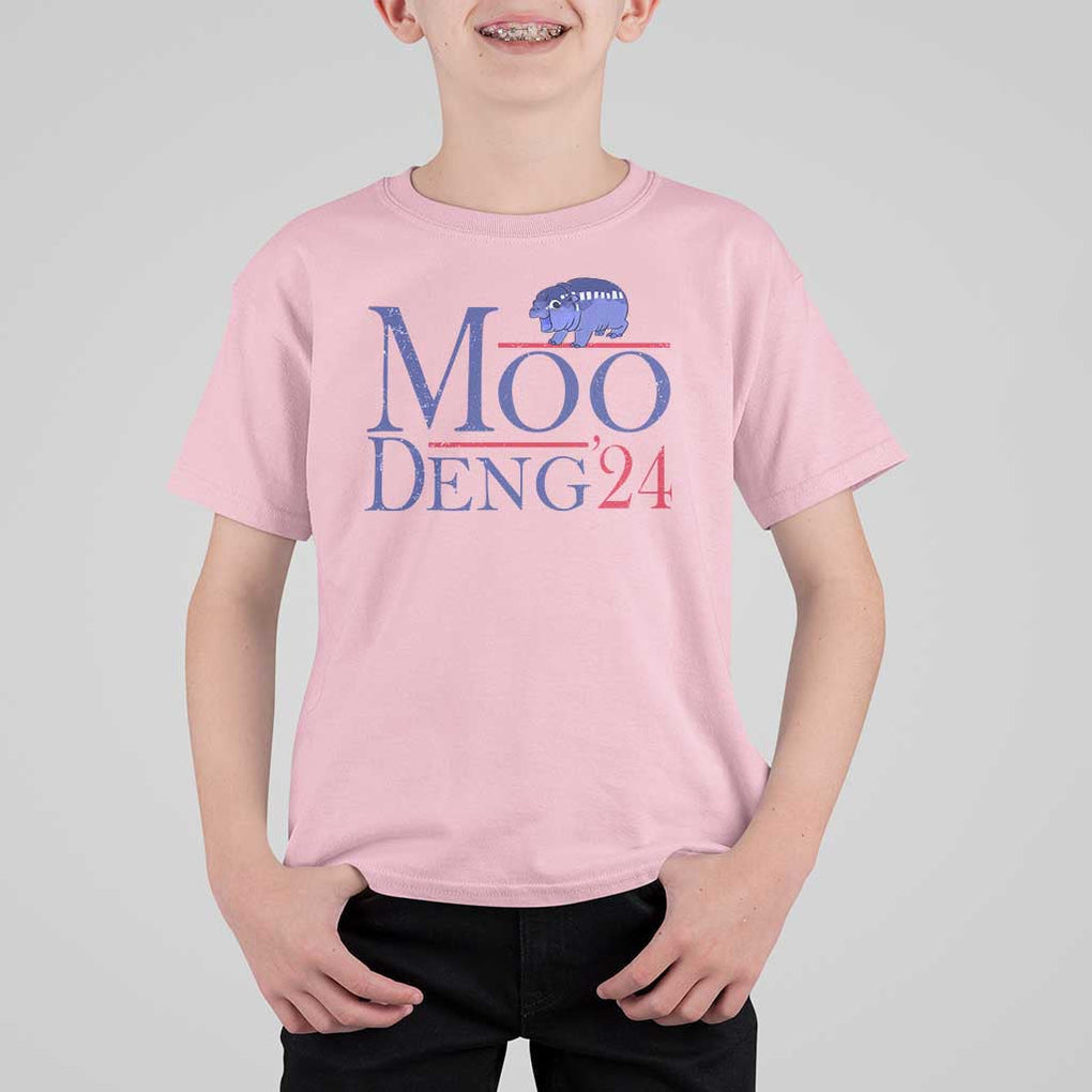 Moo-Deng for President Election 2024 T Shirt For Kid Funny Baby Hippo Meme Cute Zoo For Family TS10 Light Pink Print Your Wear