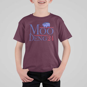 Moo-Deng for President Election 2024 T Shirt For Kid Funny Baby Hippo Meme Cute Zoo For Family TS10 Maroon Print Your Wear