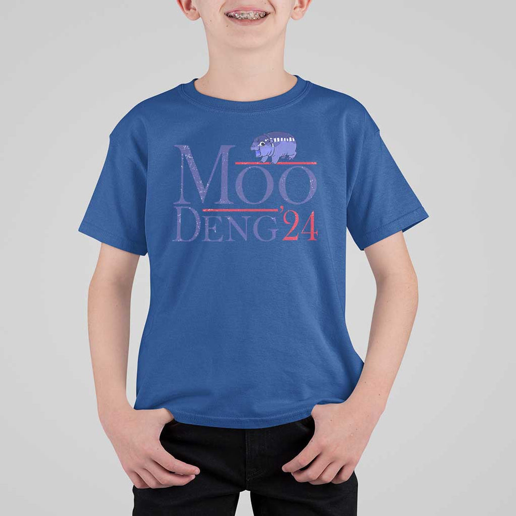 Moo-Deng for President Election 2024 T Shirt For Kid Funny Baby Hippo Meme Cute Zoo For Family TS10 Royal Blue Print Your Wear