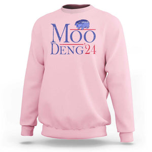 Moo-Deng for President Election 2024 Sweatshirt Funny Baby Hippo Meme Cute Zoo For Family TS10 Light Pink Print Your Wear