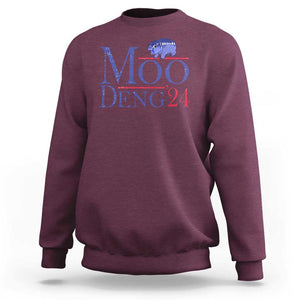 Moo-Deng for President Election 2024 Sweatshirt Funny Baby Hippo Meme Cute Zoo For Family TS10 Maroon Print Your Wear