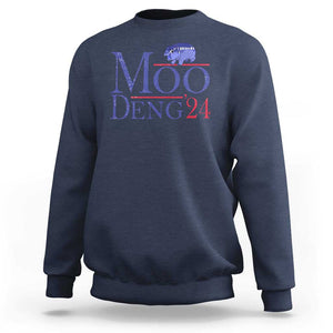 Moo-Deng for President Election 2024 Sweatshirt Funny Baby Hippo Meme Cute Zoo For Family TS10 Navy Print Your Wear