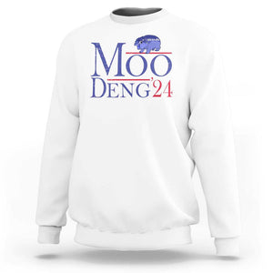 Moo-Deng for President Election 2024 Sweatshirt Funny Baby Hippo Meme Cute Zoo For Family TS10 White Print Your Wear