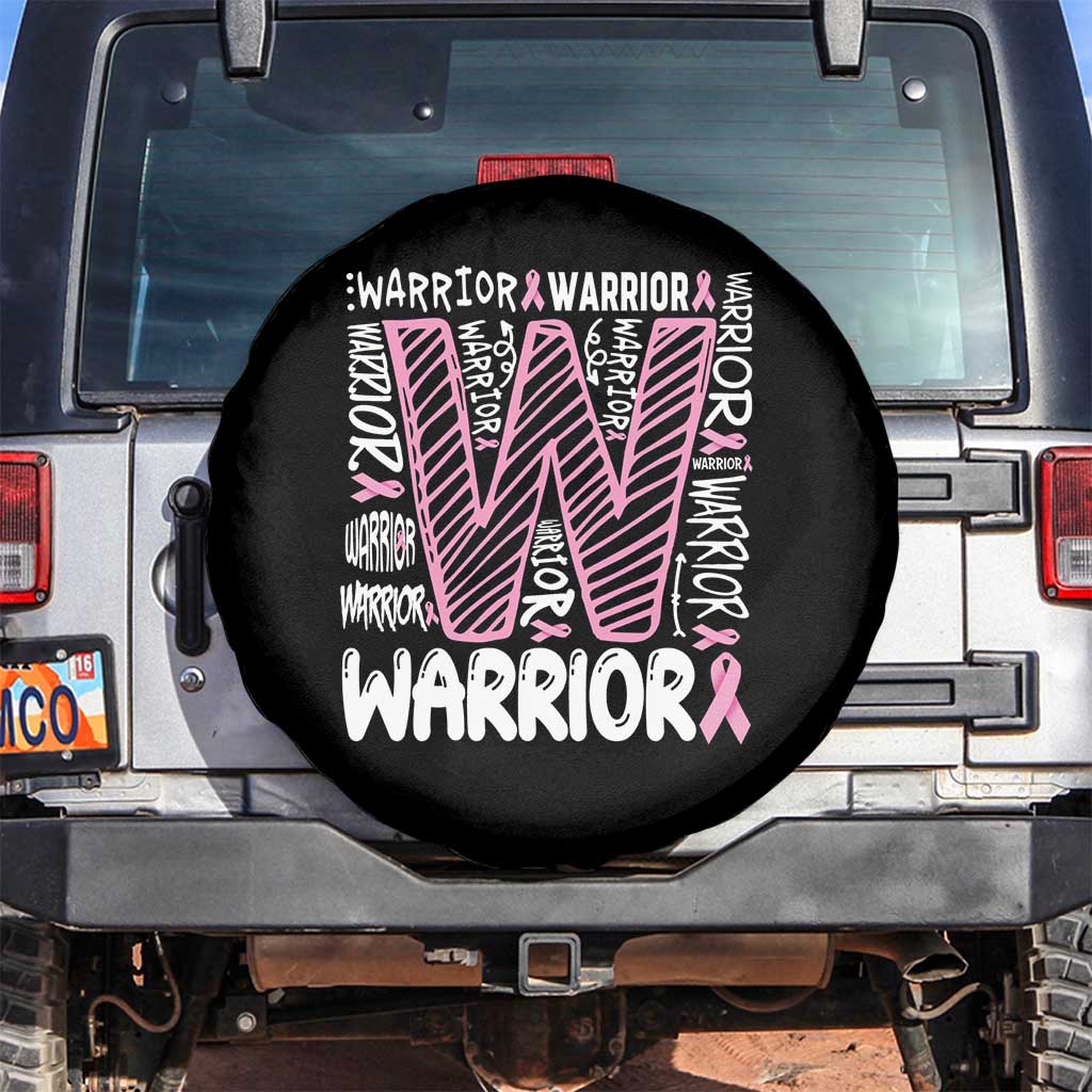 Breast Cancer Awareness In October We Wear Pink Spare Tire Cover Pink Ribbon Warriors Team TS10 No hole Black Print Your Wear