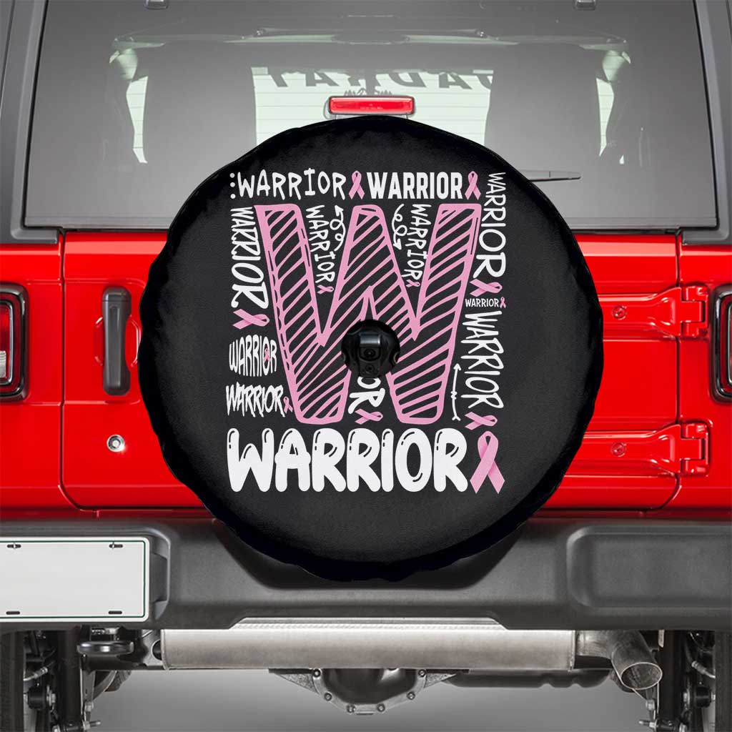 Breast Cancer Awareness In October We Wear Pink Spare Tire Cover Pink Ribbon Warriors Team TS10 Black Print Your Wear