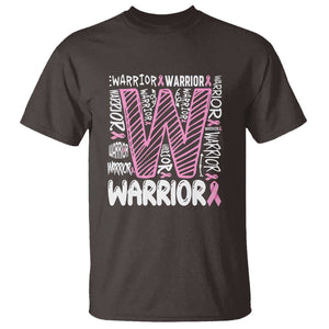 Breast Cancer Awareness In October We Wear Pink T Shirt Pink Ribbon Warriors Team TS10 Dark Chocolate Print Your Wear