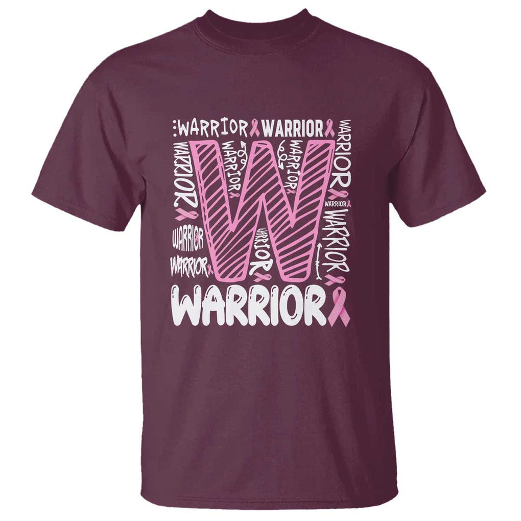 Breast Cancer Awareness In October We Wear Pink T Shirt Pink Ribbon Warriors Team TS10 Maroon Print Your Wear
