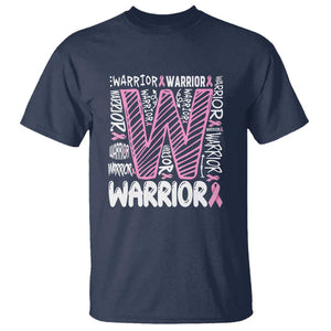 Breast Cancer Awareness In October We Wear Pink T Shirt Pink Ribbon Warriors Team TS10 Navy Print Your Wear