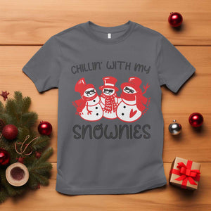 Snowman Christmas T Shirt Chillin With My Snowmies Ugly Gift TS10 Charcoal Print Your Wear