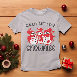 Snowman Christmas T Shirt Chillin With My Snowmies Ugly Gift TS10 Ice Gray Print Your Wear