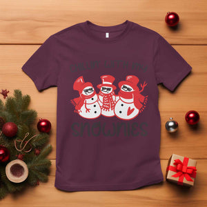 Snowman Christmas T Shirt Chillin With My Snowmies Ugly Gift TS10 Maroon Print Your Wear