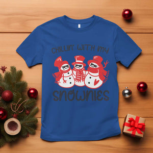 Snowman Christmas T Shirt Chillin With My Snowmies Ugly Gift TS10 Royal Blue Print Your Wear