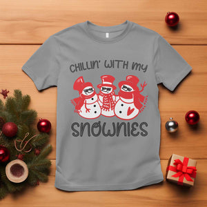 Snowman Christmas T Shirt Chillin With My Snowmies Ugly Gift TS10 Sport Gray Print Your Wear