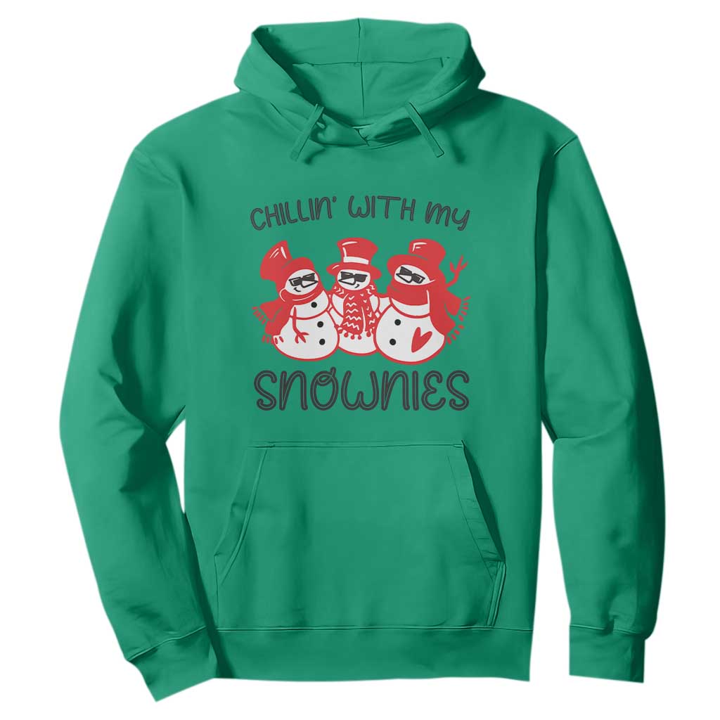 Snowman Christmas Hoodie Chillin With My Snowmies Ugly Gift TS10 Irish Green Print Your Wear