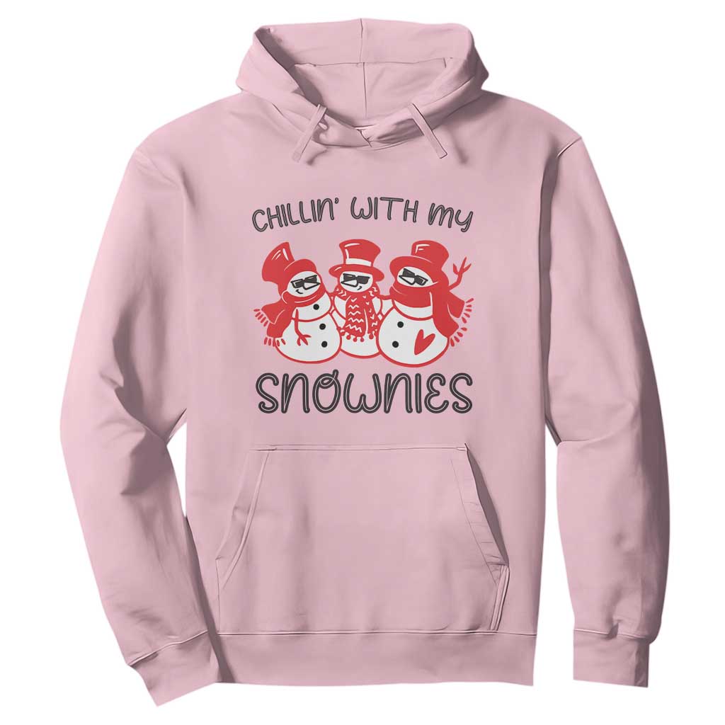 Snowman Christmas Hoodie Chillin With My Snowmies Ugly Gift TS10 Light Pink Print Your Wear