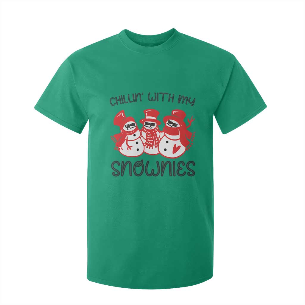 Snowman Christmas T Shirt For Kid Chillin With My Snowmies Ugly Gift TS10 Irish Green Print Your Wear