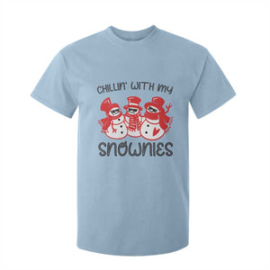 Snowman Christmas T Shirt For Kid Chillin With My Snowmies Ugly Gift TS10 Light Blue Print Your Wear