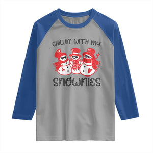 Snowman Christmas Raglan Shirt Chillin With My Snowmies Ugly Gift TS10 Sport Gray Royal Print Your Wear