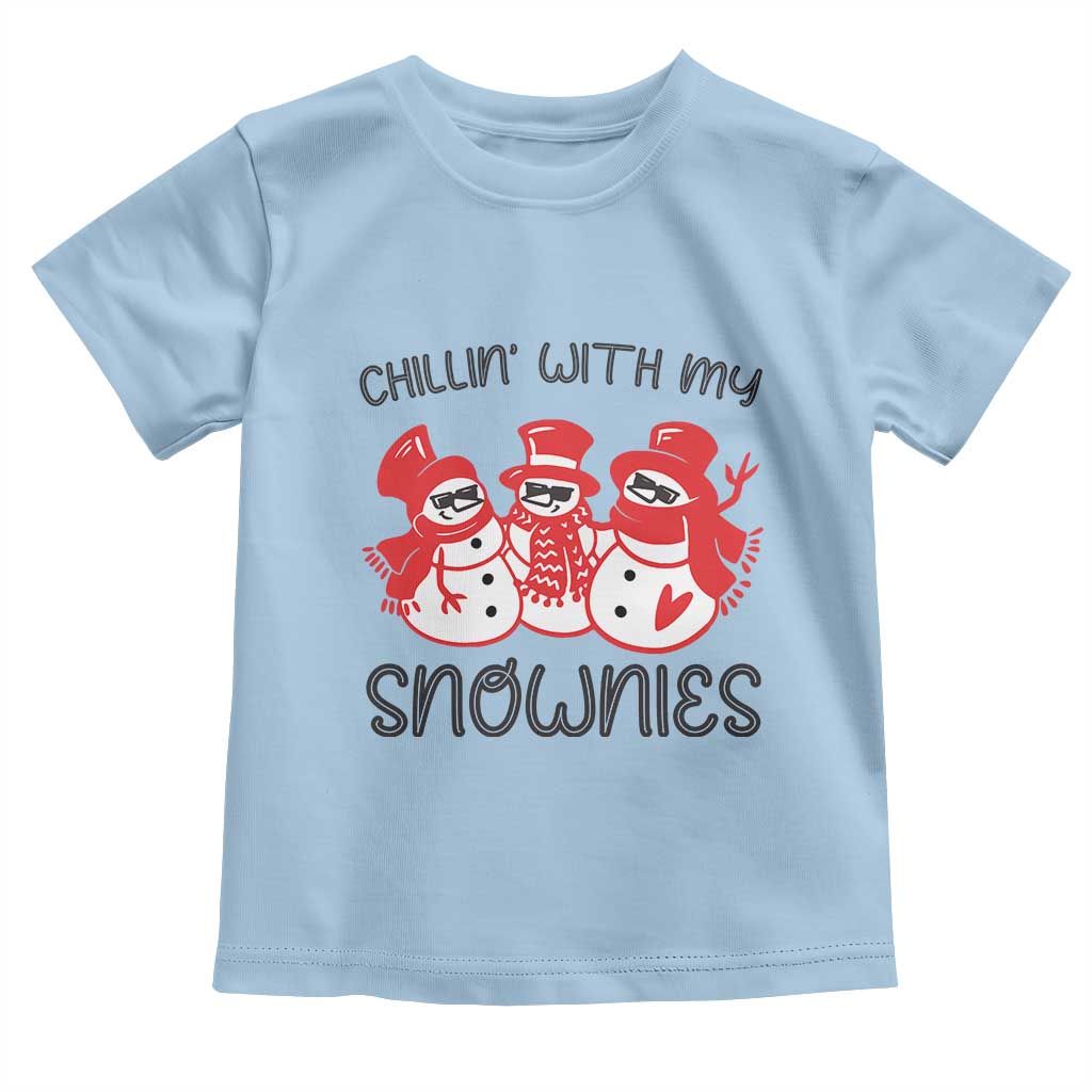 Snowman Christmas Baby Shirt Chillin With My Snowmies Ugly Gift TS10 Light Blue Print Your Wear
