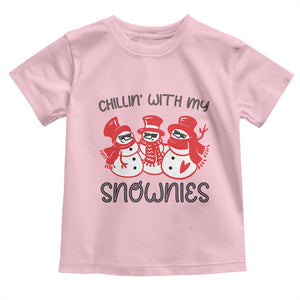 Snowman Christmas Baby Shirt Chillin With My Snowmies Ugly Gift TS10 Light Pink Print Your Wear