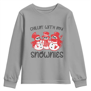 Snowman Christmas Long Sleeve Shirt Chillin With My Snowmies Ugly Gift TS10 Sport Gray Print Your Wear