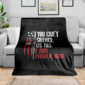 Charlie Kirk Throw Blanket You Cant Silence Us All USA Flag TS10 Print Your Wear