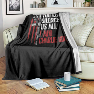 Charlie Kirk Throw Blanket You Cant Silence Us All USA Flag TS10 Print Your Wear