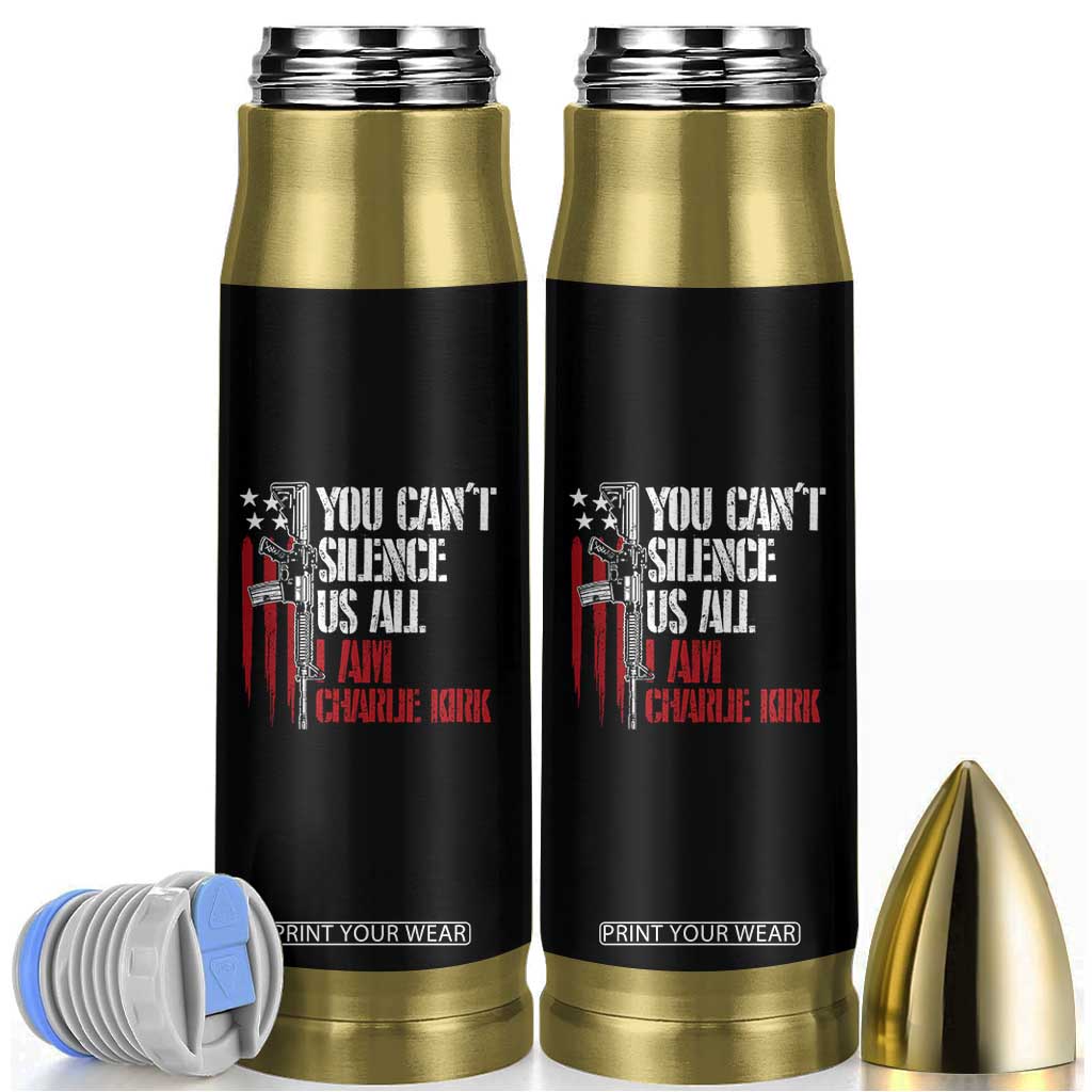Charlie Kirk Bullet Tumbler You Cant Silence Us All USA Flag TS10 Black Print Your Wear