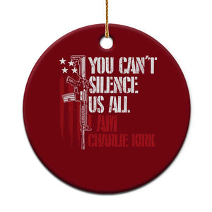 Charlie Kirk Ceramic Ornament You Cant Silence Us All USA Flag - Print Your Wear