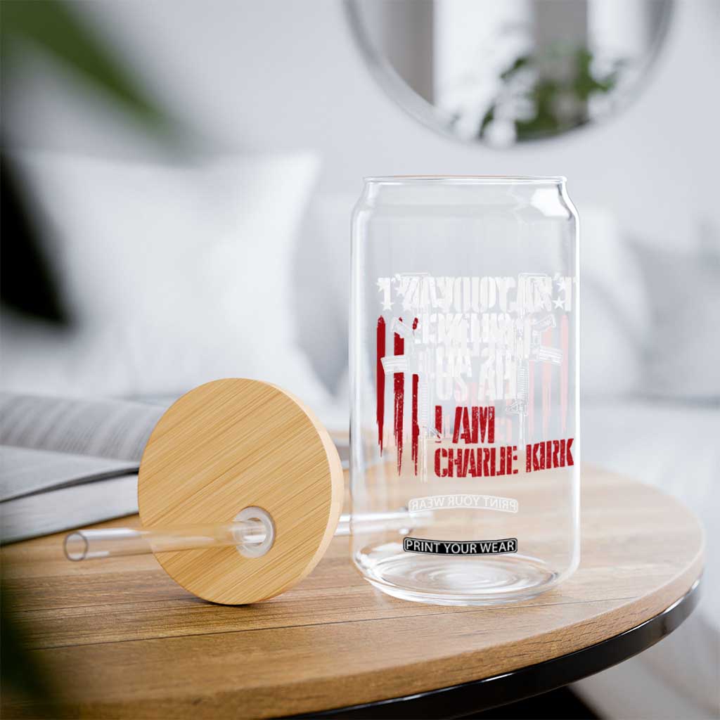 Charlie Kirk Glass Can You Cant Silence Us All USA Flag TS10 Print Your Wear