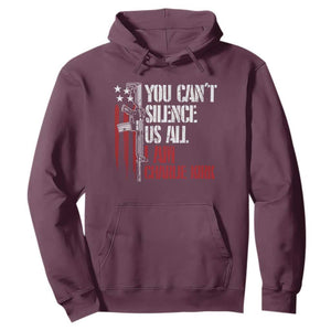 Charlie Kirk Hoodie You Cant Silence Us All USA Flag TS10 Maroon Print Your Wear