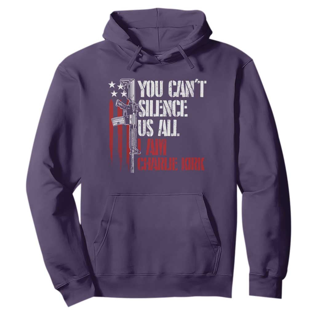 Charlie Kirk Hoodie You Cant Silence Us All USA Flag TS10 Purple Print Your Wear