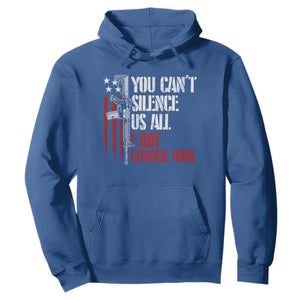 Charlie Kirk Hoodie You Cant Silence Us All USA Flag TS10 Royal Blue Print Your Wear