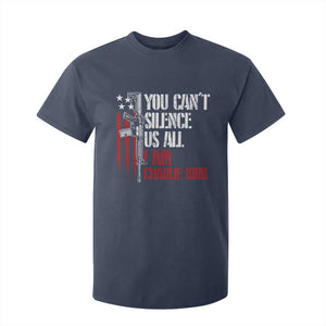 Charlie Kirk T Shirt For Kid You Cant Silence Us All USA Flag TS10 Navy Print Your Wear