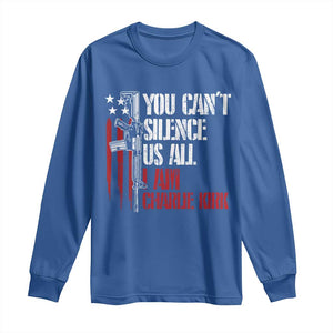 Charlie Kirk Long Sleeve Shirt You Cant Silence Us All USA Flag TS10 Royal Blue Print Your Wear