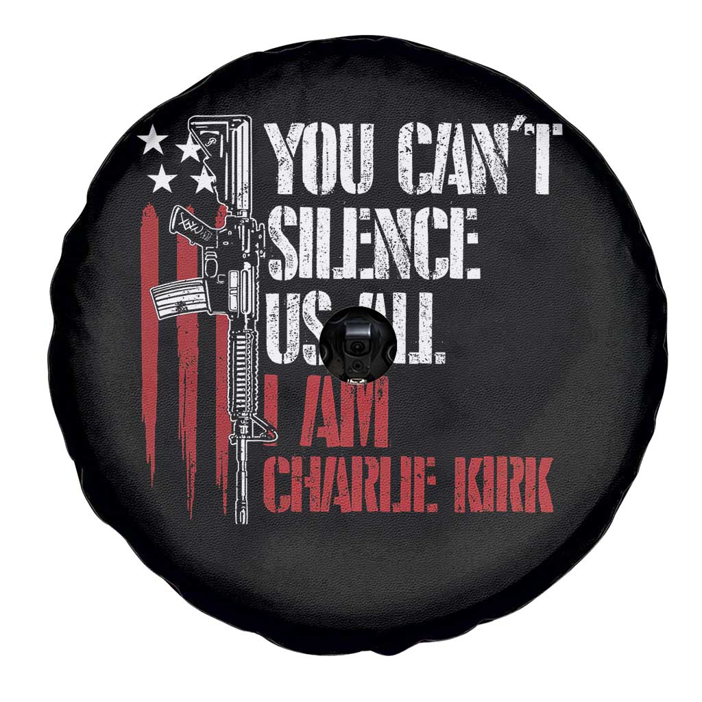 Charlie Kirk Spare Tire Cover You Cant Silence Us All USA Flag TS10 Print Your Wear