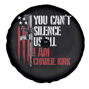 Charlie Kirk Spare Tire Cover You Cant Silence Us All USA Flag TS10 Print Your Wear