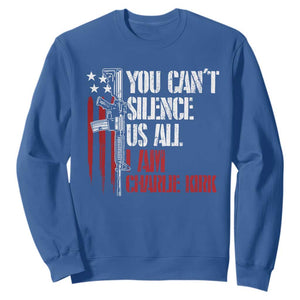 Charlie Kirk Sweatshirt You Cant Silence Us All USA Flag TS10 Royal Blue Print Your Wear