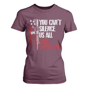 Charlie Kirk T Shirt For Women You Cant Silence Us All USA Flag TS10 Maroon Print Your Wear