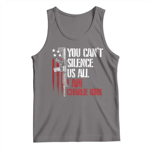 Charlie Kirk Tank Top You Cant Silence Us All USA Flag - Print Your Wear