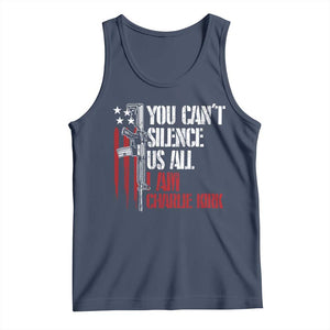Charlie Kirk Tank Top You Cant Silence Us All USA Flag TS10 Navy Print Your Wear