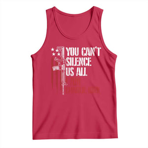 Charlie Kirk Tank Top You Cant Silence Us All USA Flag - Print Your Wear