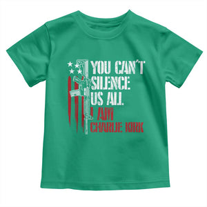 Charlie Kirk Toddler T Shirt You Cant Silence Us All USA Flag TS10 Irish Green Print Your Wear