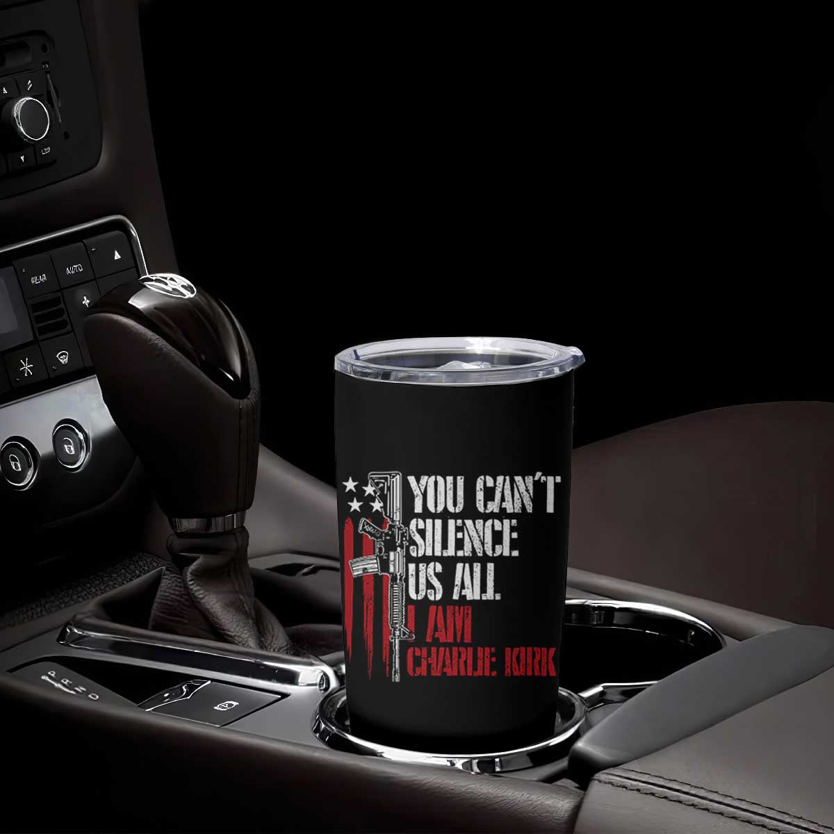 Charlie Kirk Tumbler Cup You Cant Silence Us All USA Flag TS10 Print Your Wear