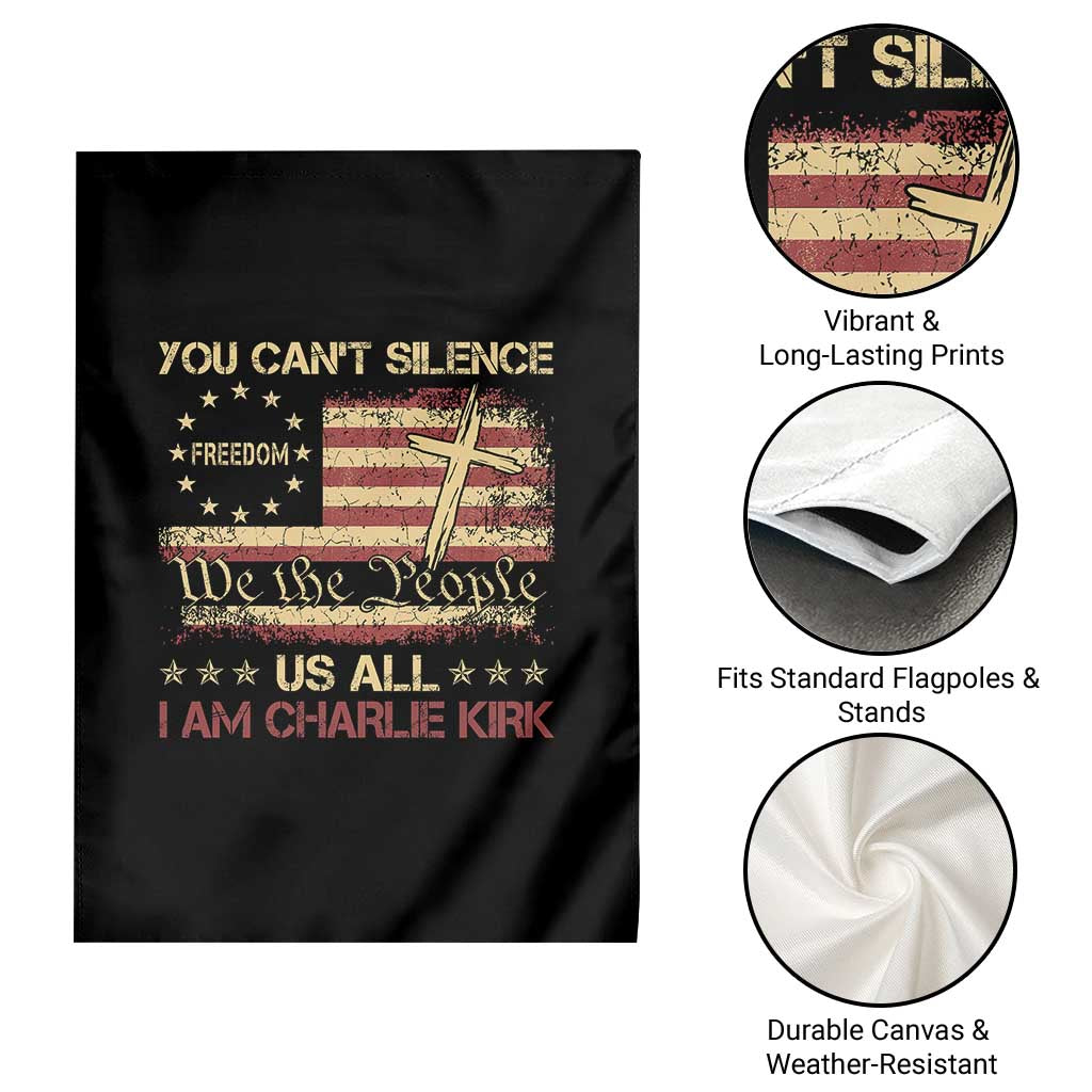 Charlie Kirk Garden Flag You Cant Silence Us All Retro American Flag Cross TS10 Print Your Wear