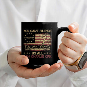 Charlie Kirk Coffee Mug You Cant Silence Us All Retro American Flag Cross TS10 Print Your Wear