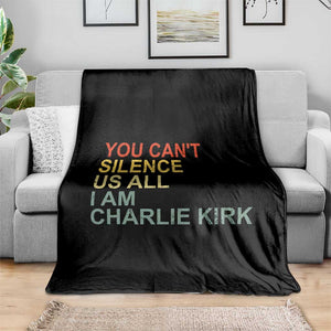 Charlie Kirk Throw Blanket Retro You Cant Silence Us All TS10 Print Your Wear