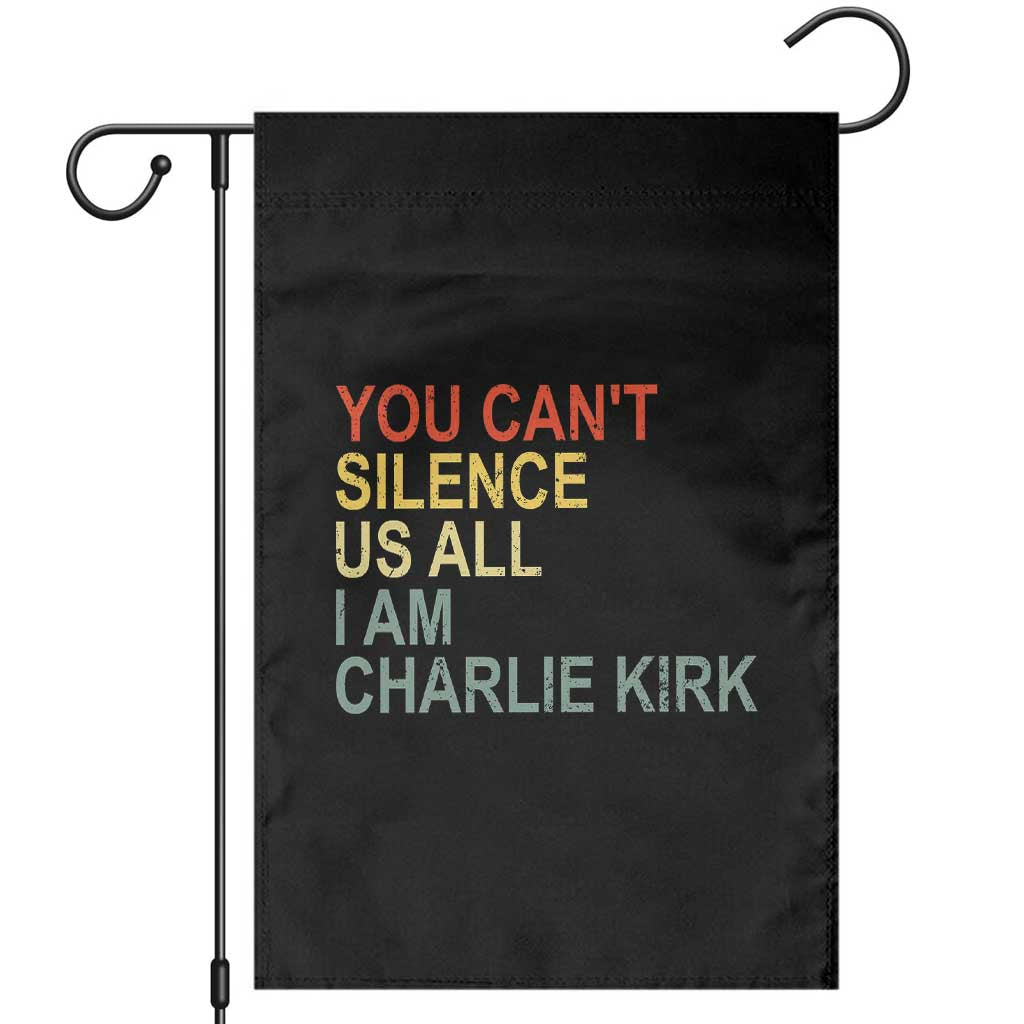 Charlie Kirk Garden Flag Retro You Cant Silence Us All TS10 Black Print Your Wear