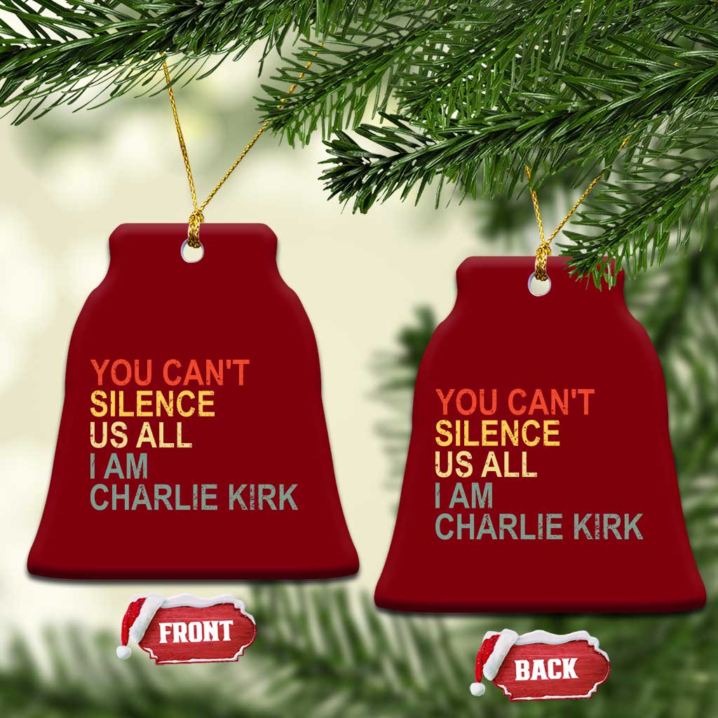 Charlie Kirk Ceramic Ornament Retro You Cant Silence Us All - Print Your Wear